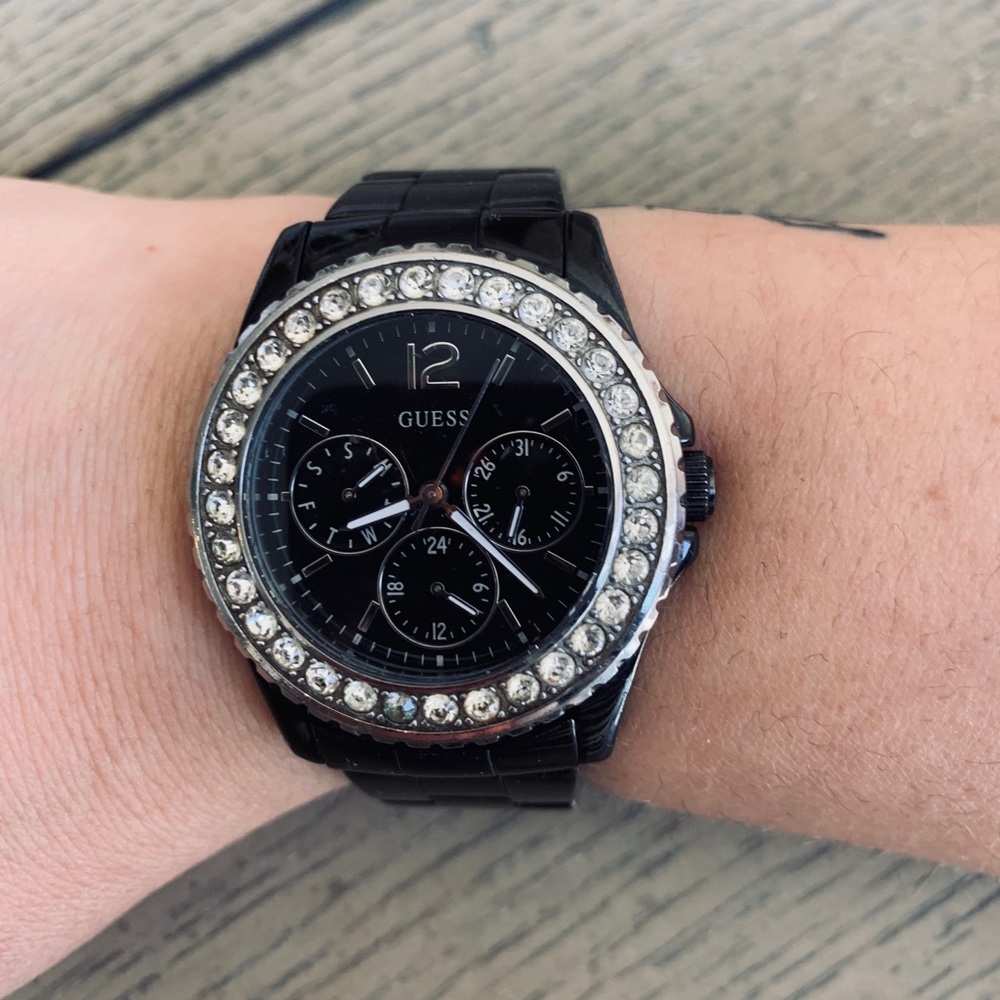 Guess Black And Crystal Multi-Function Watch - image 3